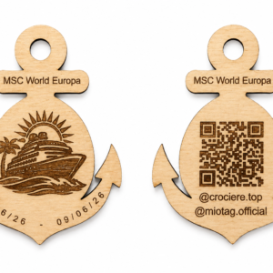 ⚓ Portachiavi Ancora Personalizzato con QR Code