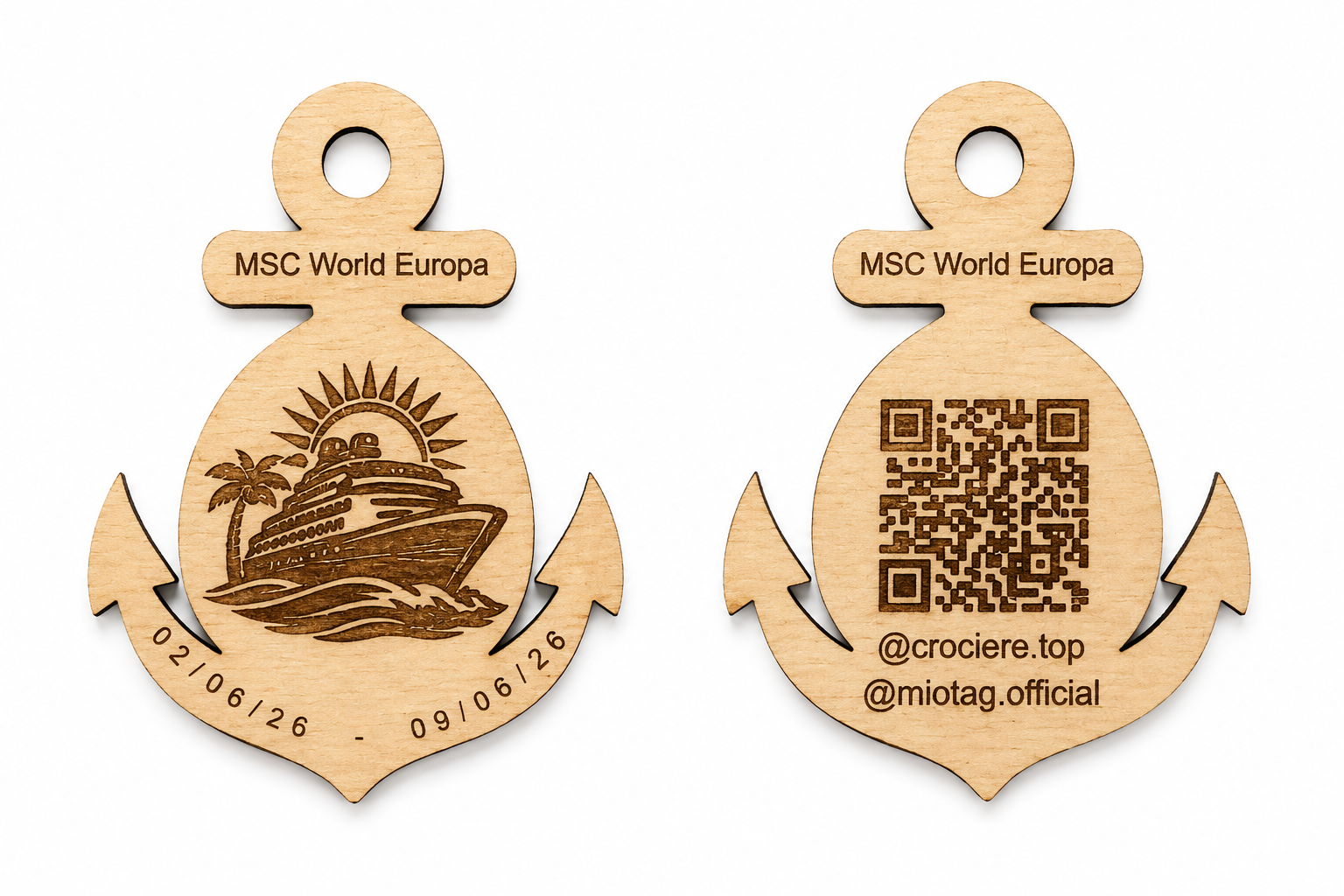 ⚓ Portachiavi Ancora Personalizzato con QR Code